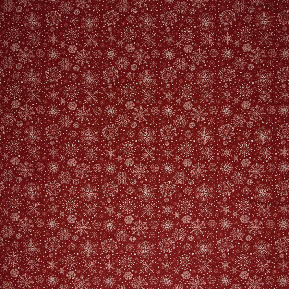 Baumwolle Snowflake rot weiß