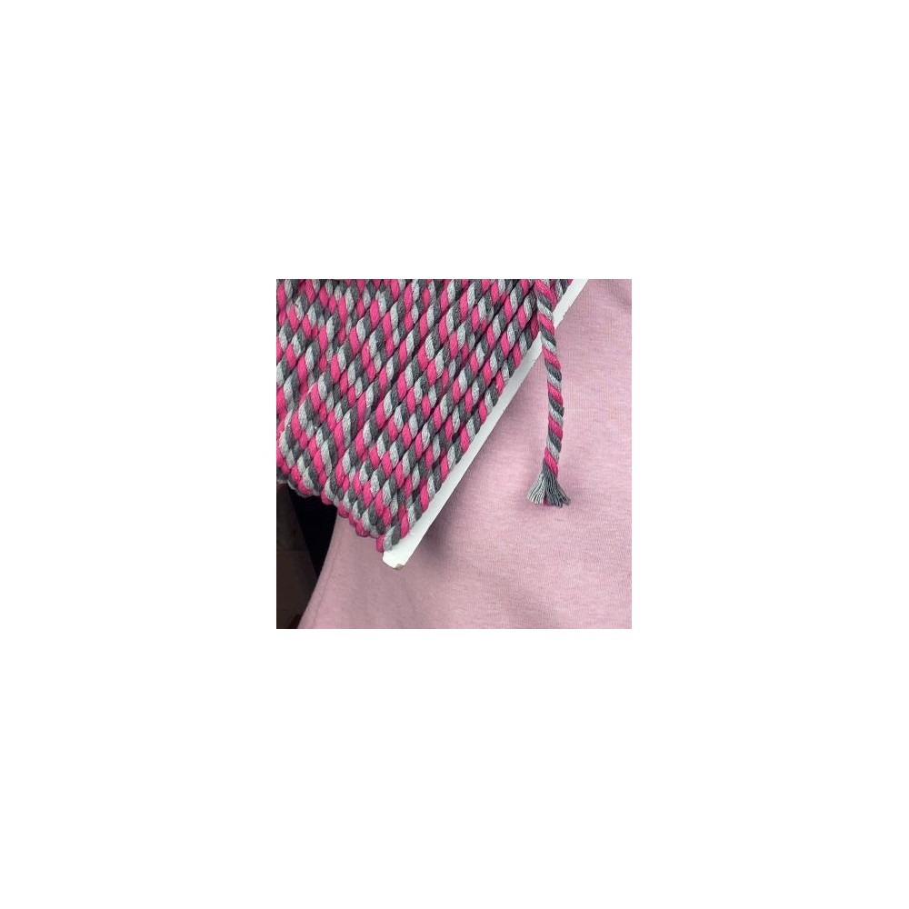 Kordel 7mm grau /pink